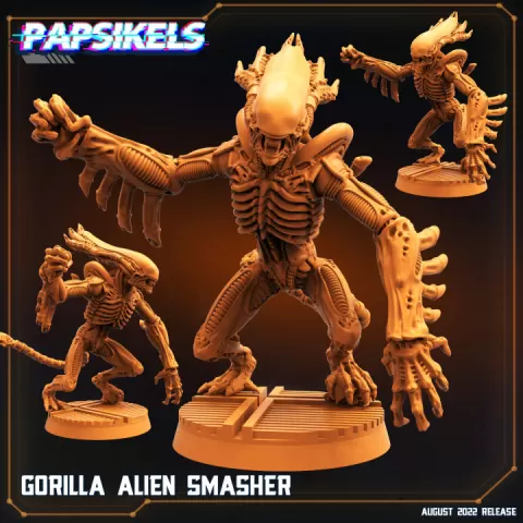 GORILLA ALIEN SMASHER by PAPSIKELS MINIATURES