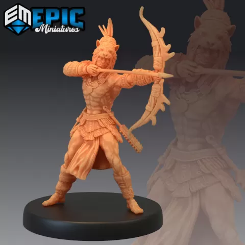 Jaguar Warrior Bow / Aztec Fighter / Jungle Tribe / Temple Guard / Woodland Encounter by Epic-Miniatures