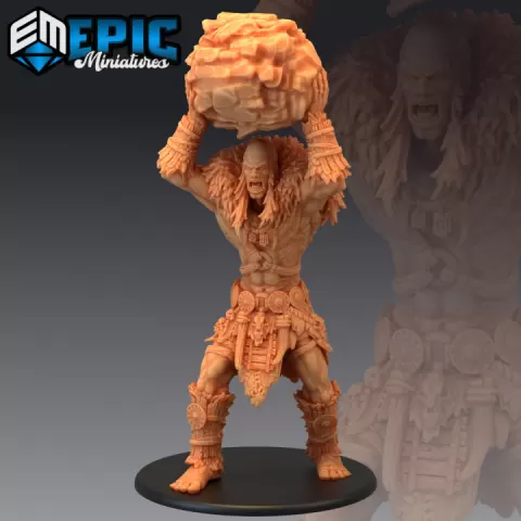 Stone Giant Rock Throw / Male Mountain Guard / Nordic Rock Folk by Epic-Miniatures
