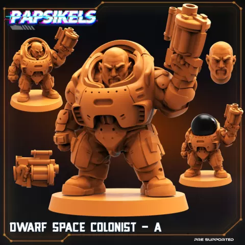 DWARF SPACE COLONIST - A by PAPSIKELS MINIATURES
