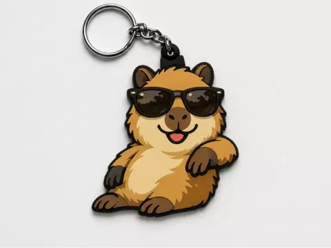 Capivara estilosa chaveiro