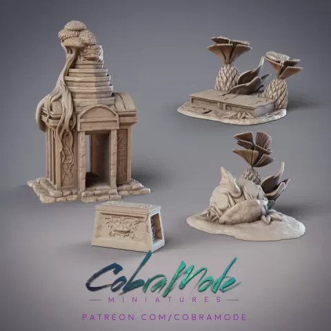 Jungle Temple Scatter Terrain (4pc) by CobraMode