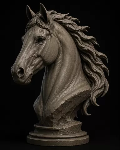 Busto de Caballo Majestuoso