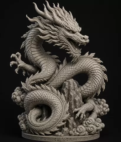 Dragón Oriental – Estatua de Fantasía