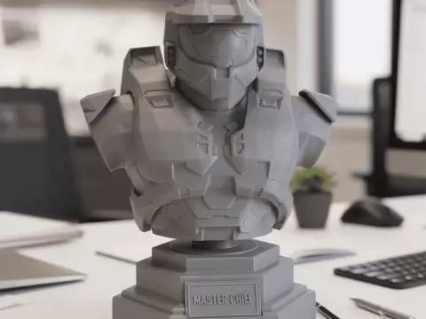 Master Chief Bust Statue Figurine