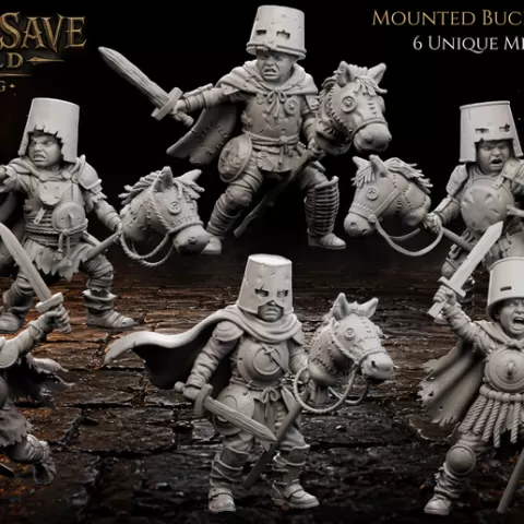 Mounted Bucket Knights