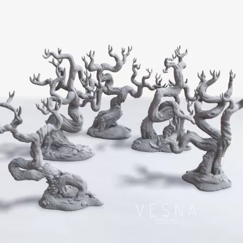 FANTASY FOREST MEDIUM TREES by VESNA SCULPTS
