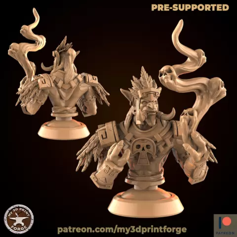 Tribe Troll Priest BUST by My3DPrintForge
