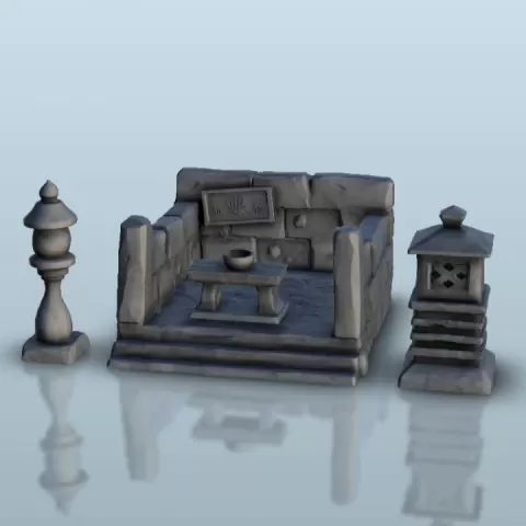 Set of oriental tombstones (4) - scenery terrain wargame Oriental by Hartolia Miniatures
