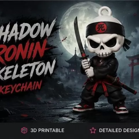 Shadow Ronin Skeleton Keychain