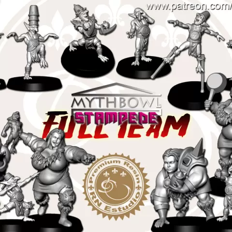 Stampede Team 16 miniatures Fantasy Football 32mm by RN Estudio