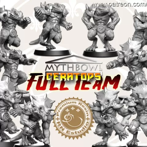 Ceratops Team 16 miniatures Fantasy Football 32mm by RN Estudio