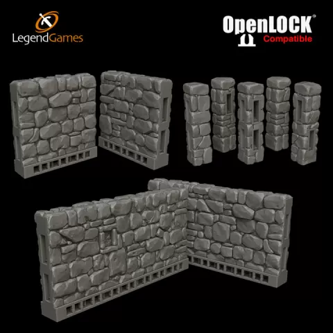 LegendGames OpenLOCK Stone Wall sections by Legend Games