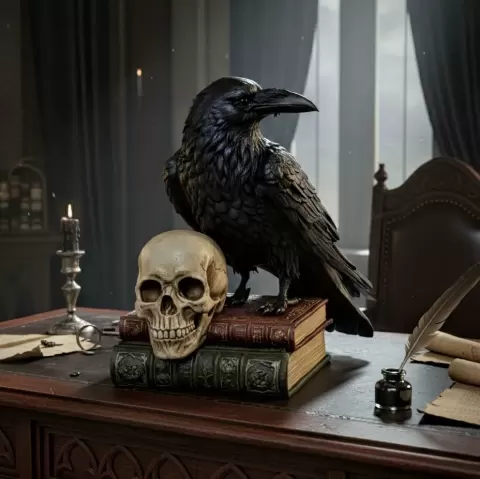 CROW, SKULL AND BOOKS - TREXDETH