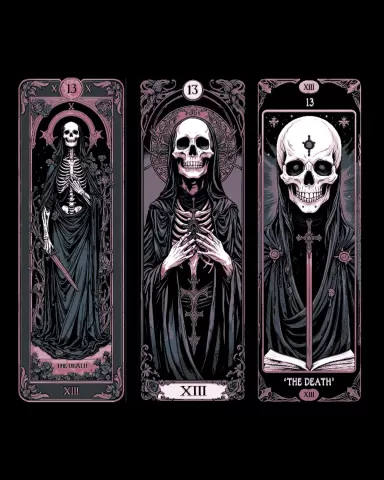 Card 13 - The Death - Frozen in time in Tarot style - Set of bookmarks