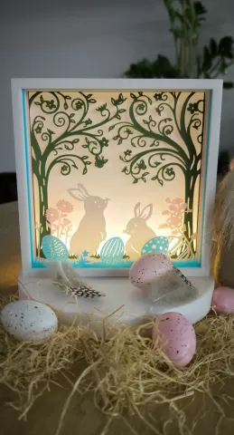 Easter Bunny Shadow Box Lamp