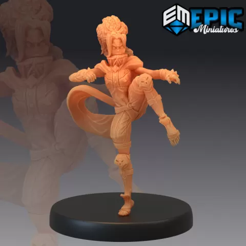 Monk Adventurer Fighting / Female Fighter / Martial Arts Girl by Epic-Miniatures