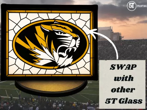 Missouri Tigers light (swappable glass)