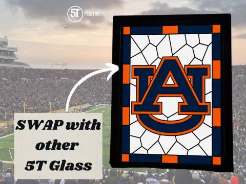 Auburn Tigers light (swappable glass)