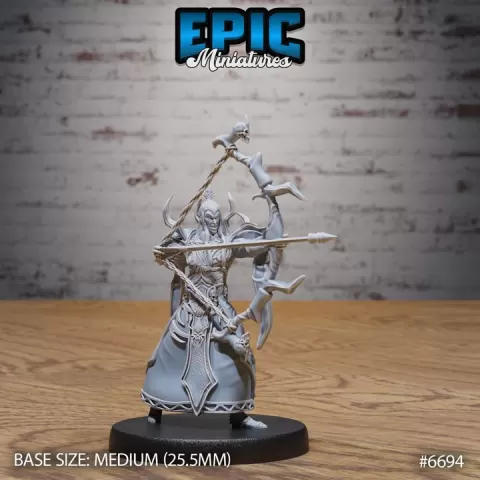 Dark Elf Emperor Bow / Elven Fighter / Elvish Warrior / Forest Nature Guard / Woodland Spirit / Underdark Encounter by Epic-Miniatures