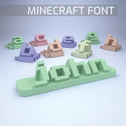 3D name from letters - Minecraft Font - LayerModels