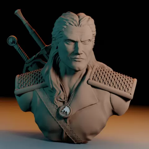 Geralt of Rivia / the Witcher bust / Henry Cavill by Ogareg Miniatures
