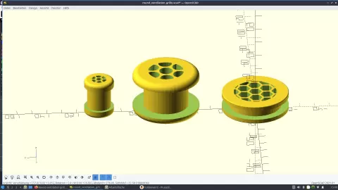 flex round ventilation grill/ flexible runde Belüftungseinsatz/ Anpassbares / Customizable OpenSCAD- Script