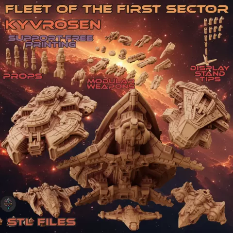 Kyvrosen - Fleet of the First Sector - Modular Starship Fleet (Personal License) by Kadir Çetiner
