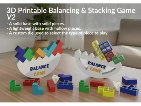 3D Printable Balancing & Stacking Game V2