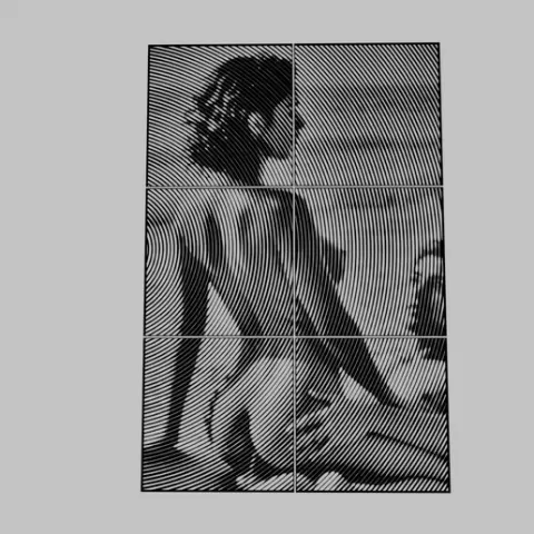 ARTE DE PARED - una pareja en la playa, una está desnuda y la otra está desnuda