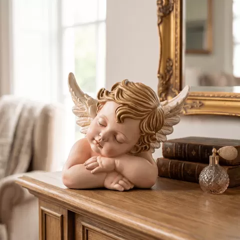 Sleeping Cherub - Decorative Angel Statue