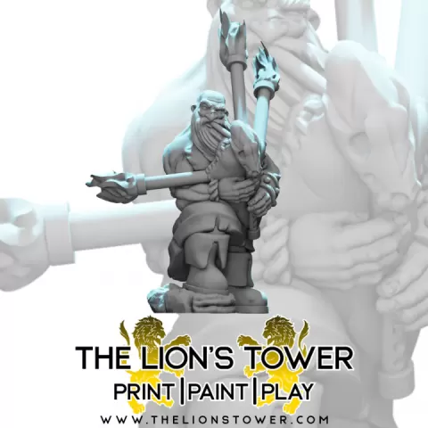 Dwarf "Bardzerker" - Dwarvern Bard with Flaming Bagpipes (32mm scale miniature) by The Lion's Tower Adventurers Guild
