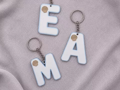 Personalized Summer Letter Keychains