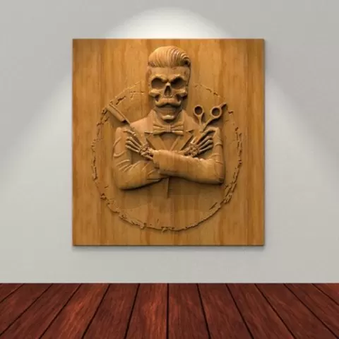 Barber Hairdresser, 3D STL Model for CNC Router, Artcam, Vetric, Engraver, Relief, Carving, Cut 3D, Stl File For Cnc Router, Wall Decor