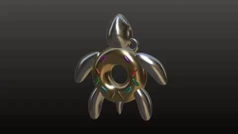 DONUT TURTLE CHARM/KEYRING