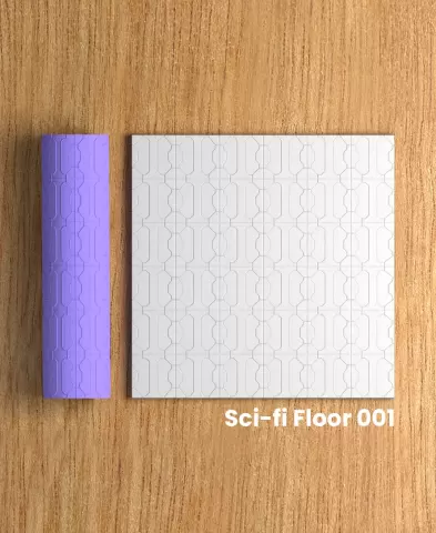 Collection Lemon | Sci-fi Floor 001 | Polymer Clay Seamless Texture Roller