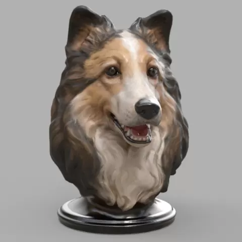Sheltie Statue by Kam Yu