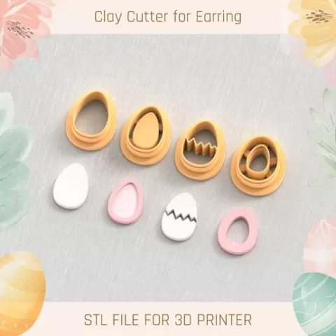 Easter Egg Shapes Pack EASTER POLYMER CLAY CUTTER