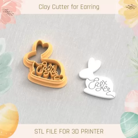 Bunny Easter EASTER POLYMER CLAY CUTTER