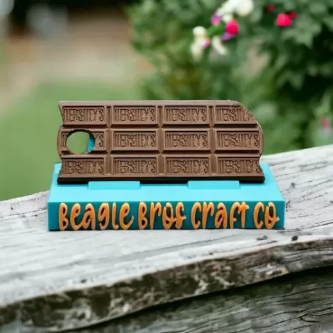 Chocolate Bar Stanley Lid Topper; 30oz version, with bite.