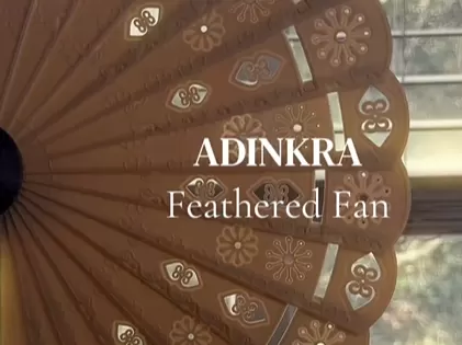 ADINKRA FEATHERED FAN
