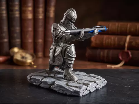 Kneeling knight pen Holder