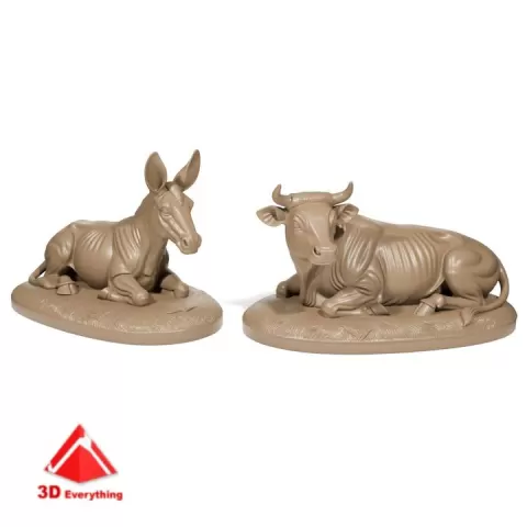 Donkey and Ox - Nativity figures by 3D Everything