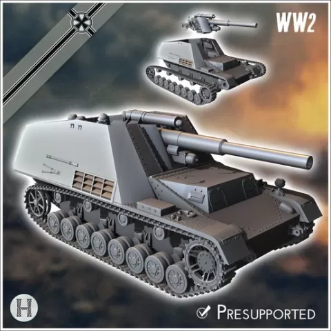 Hummel 150mm (18M Sf auf Geschutzwagen III-IV) (Sd.Kfz. 165) (late version) - Germany Eastern Western Front Normandy Stalingrad Berlin Bulge WWII