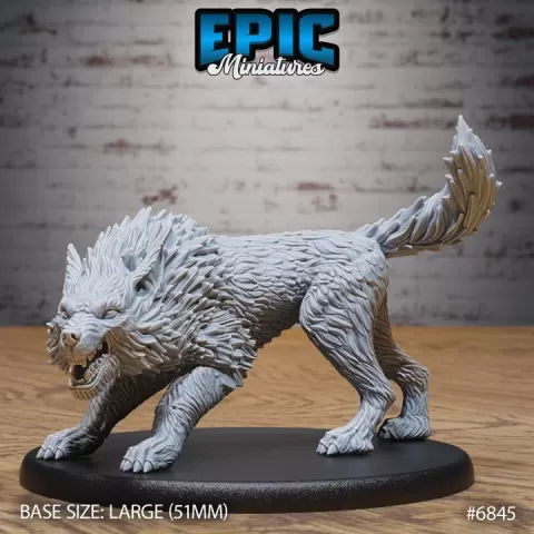 Dire Wolf Angry / Winter Wolf / Norse Beast / Wild Animal / Northern Predator / Forest Mountain Encounter by Epic-Miniatures