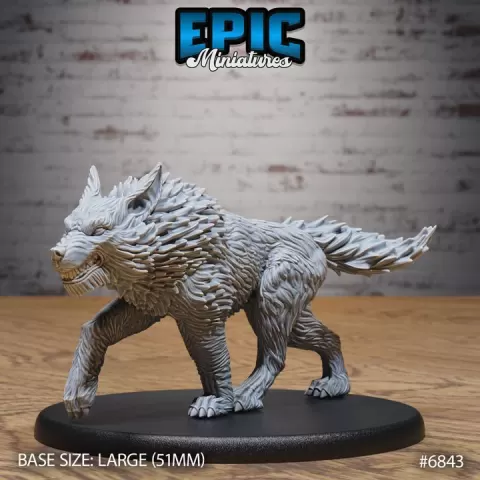 Dire Wolf / Winter Wolf / Norse Beast / Wild Animal / Northern Predator / Forest Mountain Encounter by Epic-Miniatures