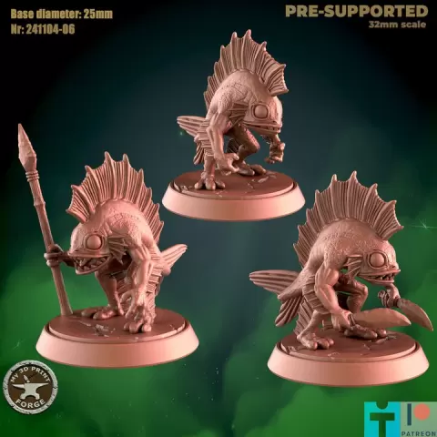 Three Murlocs with Fin by My3DPrintForge