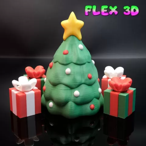 Flex 3D Christmas Tree Egg and Present Spinner by Flex 3D