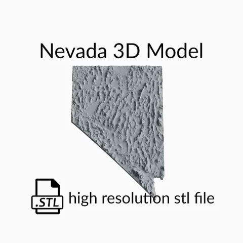 USA State of Nevada Topographic Map - 3D Terrain Elevation - Relief Map - Topography of Nevada by Robin Schmezko