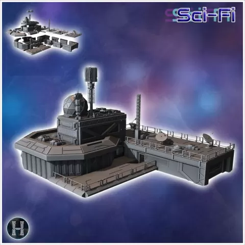 Futuristic complex with multiple interconnected structures and advanced technology features (1) - Future Sci-Fi SF Post apocalyptic Tabletop Scifi Wargaming Planetary exploration RPG Terrain by Hartolia Miniatures
